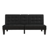 QE Adalynn Convertible Futon Black Faux Leather - Black - N/A