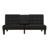 QE Adalynn Convertible Futon Black Faux Leather - Black - N/A