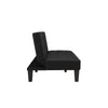 QE Adalynn Convertible Futon Black Faux Leather - Black - N/A