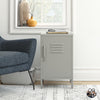 QE Bradford Metal Locker End Table Taupe  - Taupe - N/A