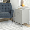 QE Bradford Metal Locker End Table Taupe  - Taupe - N/A