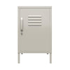 QE Bradford Metal Locker End Table Taupe  - Taupe - N/A