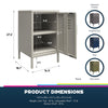QE Bradford Metal Locker End Table Taupe  - Taupe - N/A