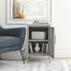 QE Bradford Metal Locker End Table Taupe  - Taupe - N/A