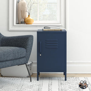 QE Bradford Metal Locker End Table Navy - Navy - N/A