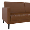 QE Liam Futon Camel Faux Leather - Camel - N/A