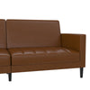 QE Liam Futon Camel Faux Leather - Camel - N/A