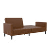 QE Liam Futon Camel Faux Leather - Camel - N/A