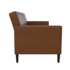 QE Liam Futon Camel Faux Leather - Camel - N/A
