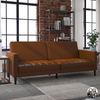 QE Liam Futon Camel Faux Leather - Camel - N/A