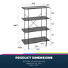 QE Wainwright 4 Shelf Bookcase Black Oak - N/A - N/A