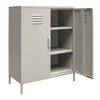 QE Bradford 2 Door Metal Storage Cabinet Taupe  - Taupe - N/A