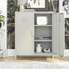 QE Bradford 2 Door Metal Storage Cabinet Taupe  - Taupe - N/A