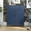 QE Bradford 2 Door Metal Storage Cabinet Navy  - Navy - N/A