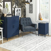 QE Bradford 2 Door Metal Storage Cabinet Navy  - Navy - N/A