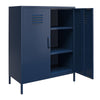 QE Bradford 2 Door Metal Storage Cabinet Navy  - Navy - N/A