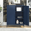 QE Bradford 2 Door Metal Storage Cabinet Navy  - Navy - N/A
