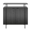 QE Wainwright Bar Cabinet Black Oak - Black Oak - N/A