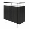 QE Wainwright Bar Cabinet Black Oak - Black Oak - N/A