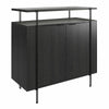 QE Wainwright Bar Cabinet Black Oak - Black Oak - N/A