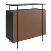 QE Wainwright Bar Cabinet Black Oak - Black Oak - N/A