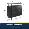 QE Wainwright Bar Cabinet Black Oak - Black Oak - N/A
