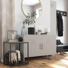 QE Bradford 2 Door Metal Accent Cabinet Taupe  - Taupe - N/A