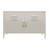 QE Bradford 2 Door Metal Accent Cabinet Taupe  - Taupe - N/A