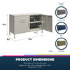 QE Bradford 2 Door Metal Accent Cabinet Taupe  - Taupe - N/A