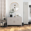 QE Bradford 2 Door Metal Accent Cabinet Taupe  - Taupe - N/A