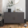 QE Bradford 2 Door Metal Accent Cabinet Grey - Graphite Grey - N/A