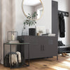 QE Bradford 2 Door Metal Accent Cabinet Grey - Graphite Grey - N/A