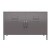 QE Bradford 2 Door Metal Accent Cabinet Grey - Graphite Grey - N/A