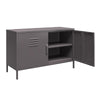 QE Bradford 2 Door Metal Accent Cabinet Grey - Graphite Grey - N/A