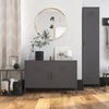 QE Bradford 2 Door Metal Accent Cabinet Grey - Graphite Grey - N/A