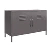 QE Bradford 2 Door Metal Accent Cabinet Grey - Graphite Grey - N/A