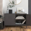 QE Bradford 2 Door Metal Accent Cabinet Grey - Graphite Grey - N/A