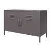 QE Bradford 2 Door Metal Accent Cabinet Grey - Graphite Grey - N/A