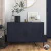 QE Bradford 2 Door Metal Accent Cabinet Navy  - Navy - N/A