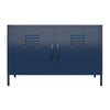 QE Bradford 2 Door Metal Accent Cabinet Navy  - Navy - N/A