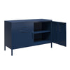 QE Bradford 2 Door Metal Accent Cabinet Navy  - Navy - N/A