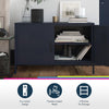 QE Bradford 2 Door Metal Accent Cabinet Navy  - Navy - N/A