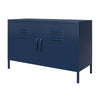 QE Bradford 2 Door Metal Accent Cabinet Navy  - Navy - N/A