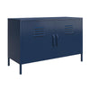 QE Bradford 2 Door Metal Accent Cabinet Navy  - Navy - N/A