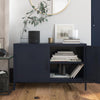 QE Bradford 2 Door Metal Accent Cabinet Navy  - Navy - N/A
