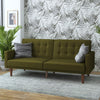 QE Wimberly Futon Green Linen - Olive Green