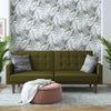 QE Wimberly Futon Green Linen - Olive Green