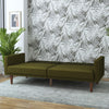 QE Wimberly Futon Green Linen - Olive Green