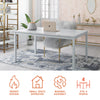COSMOLIVING GRETA 60” DINING ROOM TABLE, WHITE - Faux Marble - N/A
