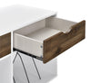 NOVOGRATZ CONCORD TURNTABLE STAND WITH DRAWERS WHITE/OAK - White - N/A
